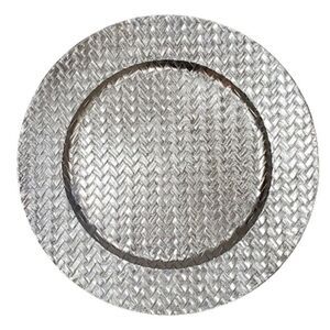 4 Piece Pewter Charger Dinner Plates Set of Four